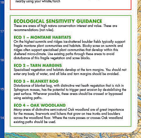 10Peaks ecological information on map box-out